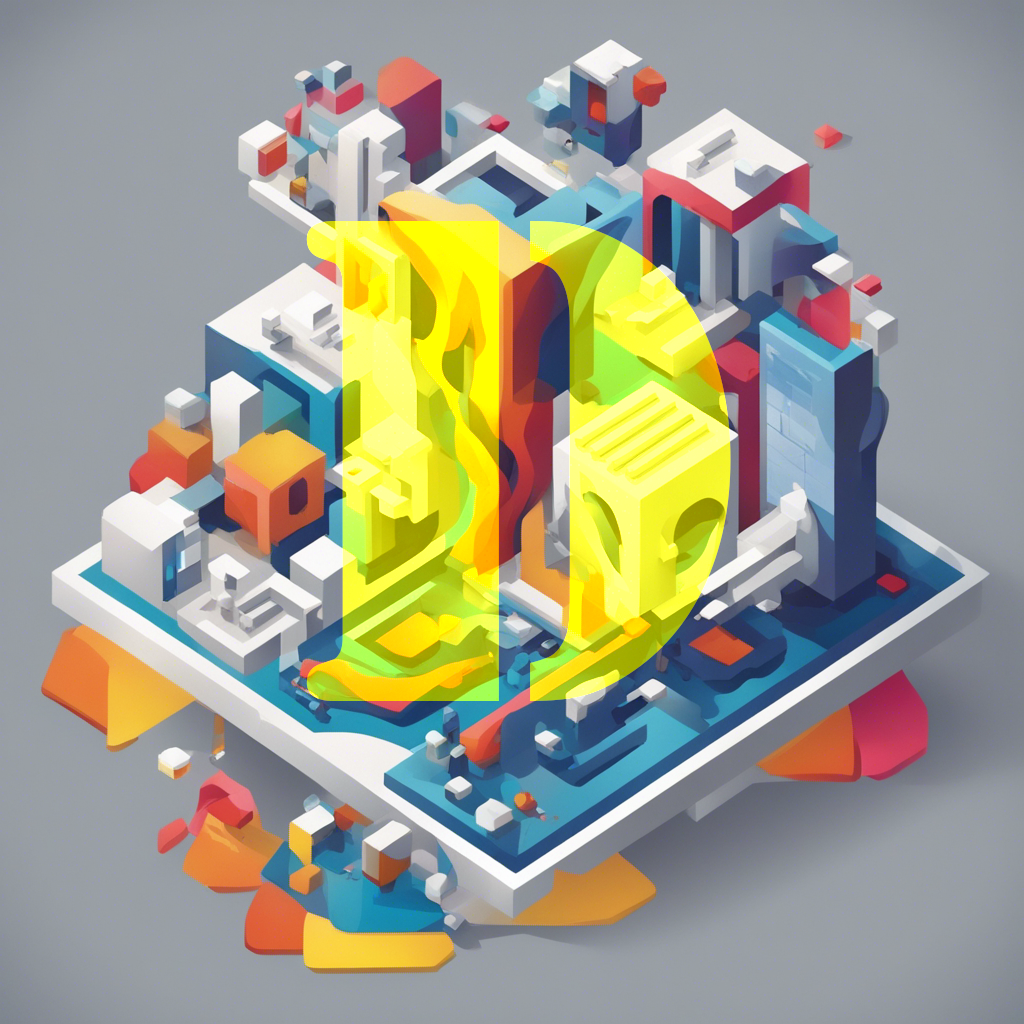 The letter 'D,' for 'Digital Logic,' is boldly layered over a vibrant, isometric illustration of interconnected blocks and circuits, representing the intricacies of digital logic concepts.